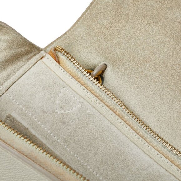 CELINE Ivory Leather Shoulder Bag - Picture 8 of 16
